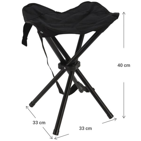 Tabouret pliant de camping avec sac de transport, hauteur d‘assise 40 cm - mini-chaise pliante stable pouvant supporter jusqu‘à 110 kg 