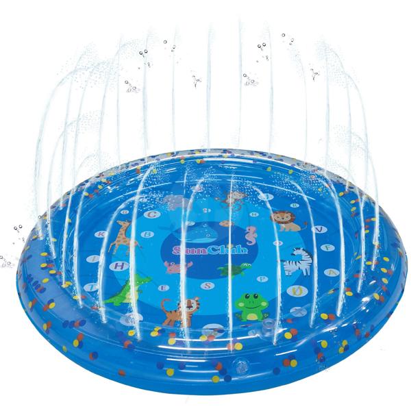 Tappeto per giochi d‘acqua con ugelli di spruzzo, Ø 90 cm: Tappeto per bambini, rinfrescante e sicuro: il vostro paradiso del divertimento con fontane d‘acqua in giardino