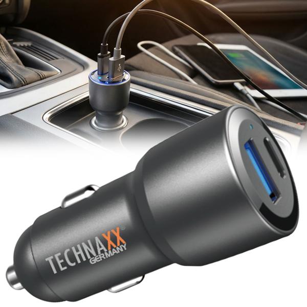 Powerful dual USB car charger 60W: Fast cigarette lighter USB charging adapter for 2 devices in the car, universally compatible & safe for cell phone & tablet