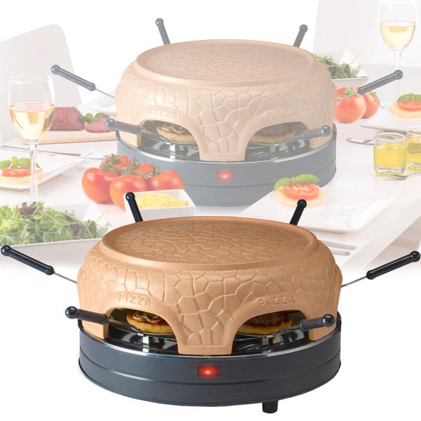 Four à pizza avec dôme céramique - Pour 6 personnes, plaisir facile & sans stress - 1000W, thermostat auto, Ø42xH24cm, amovible lave-vaisselle