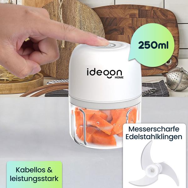 Kompakter Elektro Multizerkleinerer 250ml 30W: genialer Mini-Häcksler, kabellos & leistungsstark – Perfekt für Zwiebeln, Knoblauch & Babynahrung