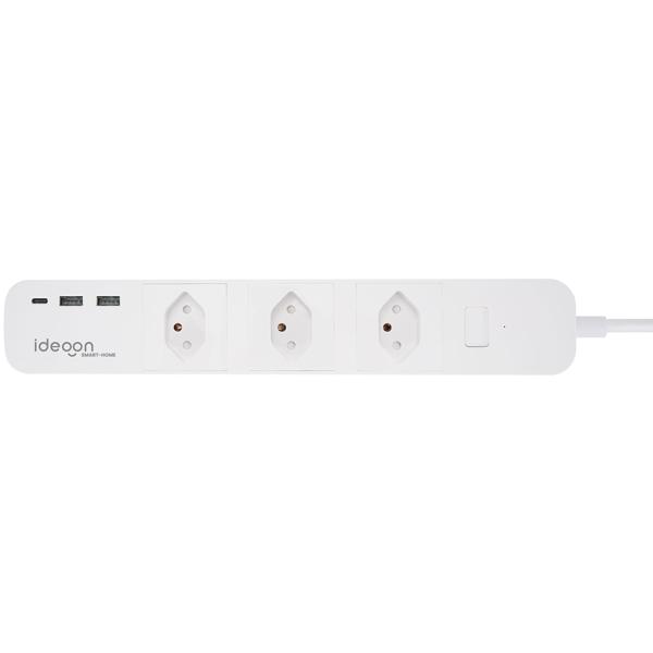 Smart WLAN socket strip (CH), 3-way with USB ports, voice control (Alexa/Google), 10 A: A multiple socket outlet for SmartHome convenience