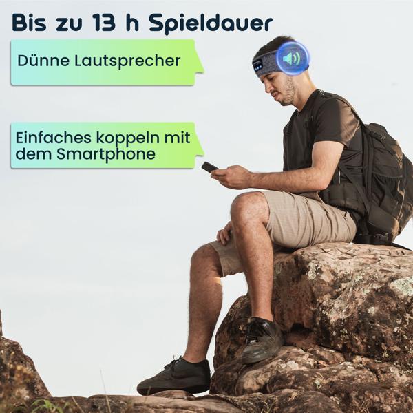 Smartes Kopfhörer-Stirnband, Bluetooth 5.4, Freisprecher & Sprachsteuerung, grau: Ein bequemer Begleiter für Sport, Schlaf & Reisen