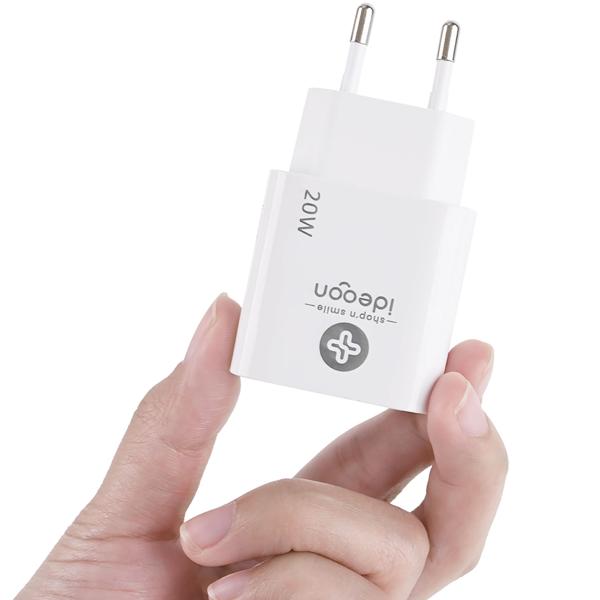 USB Ladegerät, weiss, 2 Ports, 1x USB-C und USB-A, 20 W, Power Delivery 3.0 für schnelles Laden von iPhone, Samsung, Huawai, Xiaomi