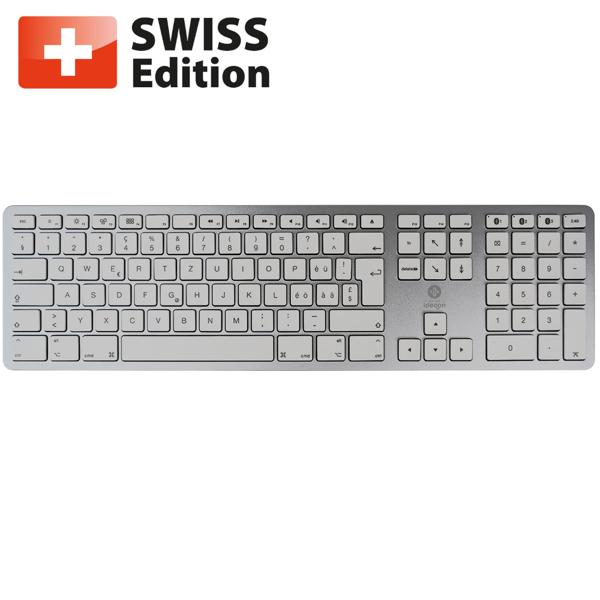 Elegant wireless keyboard - CH Edition aluminum: Wireless Bluetooth Switzerland QWERTY keyboard - compatible with Mac, Macbook, iPad, notebook & desktop PC
