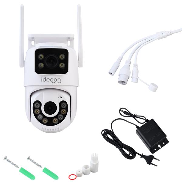 Zuverlässige Dual Lens IP Outdoor-Überwachungskamera, 355° schwenkbar & neigbar – Leistungsstarke Kamera mit Nachtsicht, Gegensprechen & Aufnahme