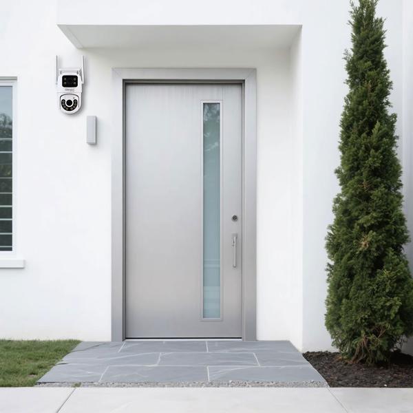 Zuverlässige Dual Lens IP Outdoor-Überwachungskamera, 355° schwenkbar & neigbar – Leistungsstarke Kamera mit Nachtsicht, Gegensprechen & Aufnahme