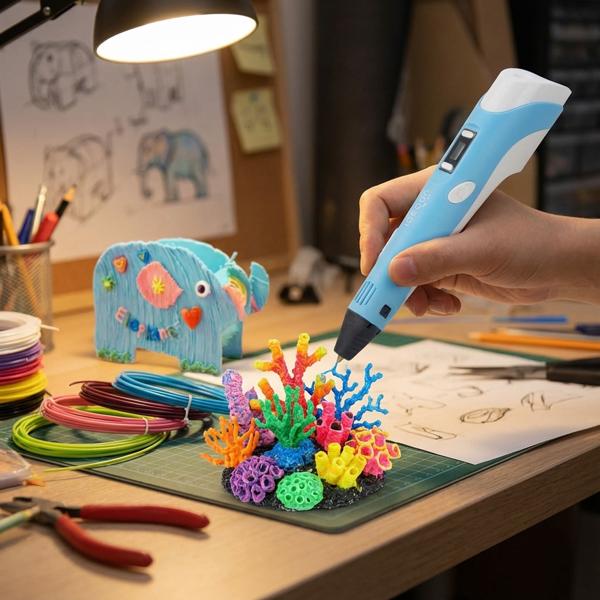 3D-Drucker-Stift USB inkl. 20 bunte PLA-Filamente: Kreatives 3D-Zeichnen frei Hand, Perfekt für Kinder & Erwachsene - Starten Sie Ihre Kunstwerke