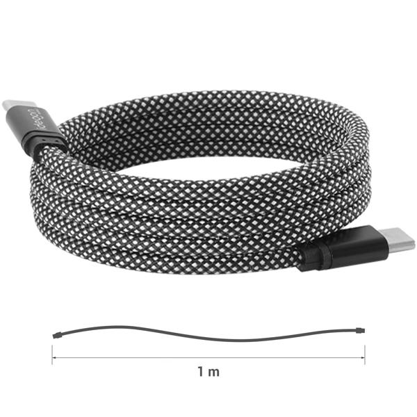 set of 2 USB-C charging cables 100W, 1m: Magnetic retraction function, fast & knot-free - reliable for Samsung, Xiaomi, iPad, iPhone, notebooks and much more.