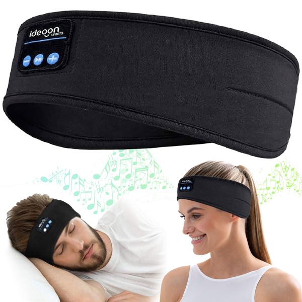 Bandeau audio Bluetooth 5.4 – casque de sommeil, fonction mains libres et commande vocale, noir – pour sport, nuit et voyages