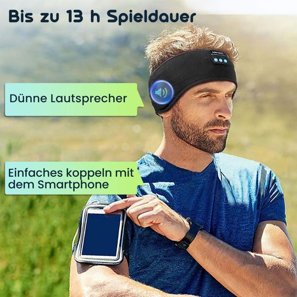 Smartes Kopfhörer-Stirnband, Bluetooth 5.4, Freisprecher & Sprachsteuerung, schwarz: Ein bequemer Begleiter für Sport, Schlaf & Reisen
