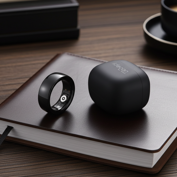 Smart-Ring, schwarz, Keramik, inkl. Ladebox, Grösse 63: Dein Fitness & Schlaf Tracker – Elegant und ein smarter Begleiter für ein aktives Leben