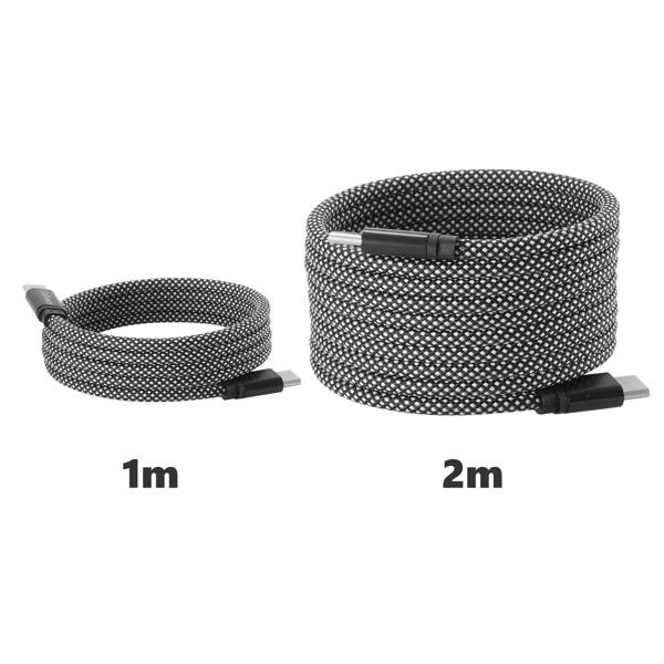 set of 2 USB-C charging cables 100W, 1m: Magnetic retraction function, fast & knot-free - reliable for Samsung, Xiaomi, iPad, iPhone, notebooks and much more.