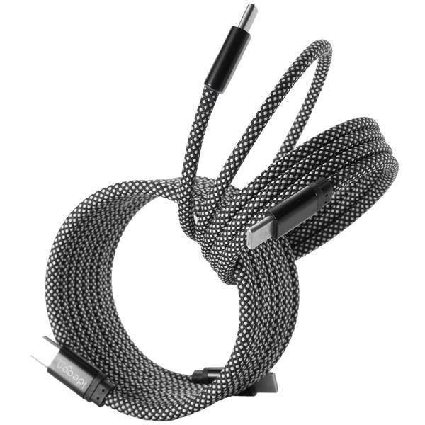 set of 3 USB-C charging cables 100W, 2m: Magnetic retractable function, fast & knot-free - reliable for Samsung, Xiaomi, iPad, iPhone, notebooks and much more.