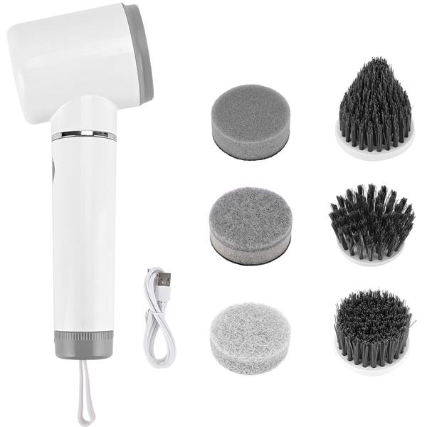 Spazzola elettrica con 6 accessori, batteria ricaricabile (5W): potente e senza fili