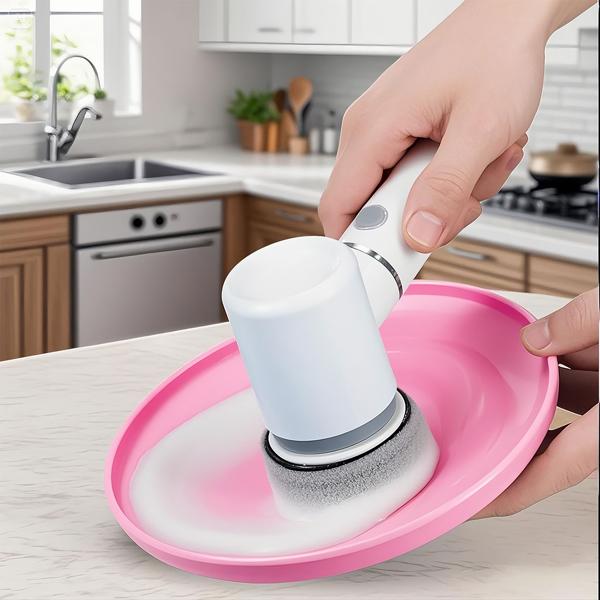 Spazzola elettrica con 6 accessori, batteria ricaricabile (5W): potente e senza fili