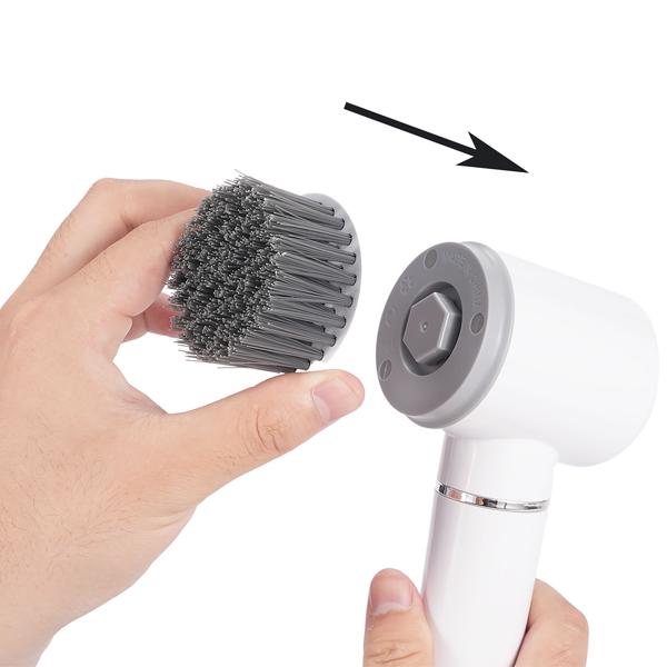 Spazzola elettrica con 6 accessori, batteria ricaricabile (5W): potente e senza fili