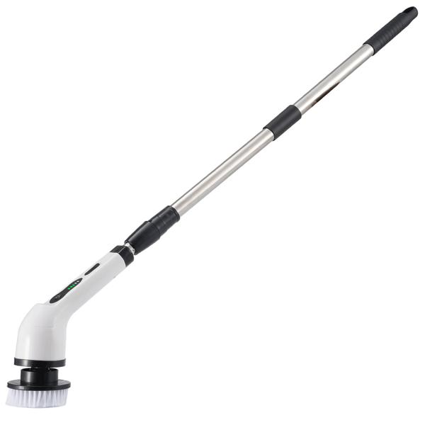 Electric cleaning brush with 9 brush heads, telescopic handle, rechargeable battery, 7.2 watts - Cordless & powerful - For effortless cleaning of bathrooms, kitchens & outdoor areas