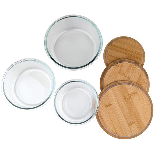 Barattoli di alta qualità con coperchio, rotondi, vetro/bambù, 3 misure: Barattoli per la conservazione dei sapori e per un‘organizzazione elegante