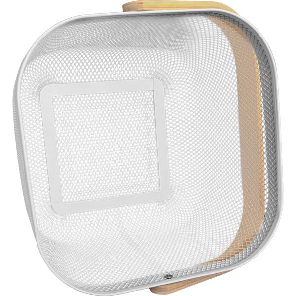 Elegante Metall Drahtkörbe Weiss mit Holzgriff: 2er-Set Aufbewahrungskörbe für Küche & Bad – Praktisch & Dekorativ