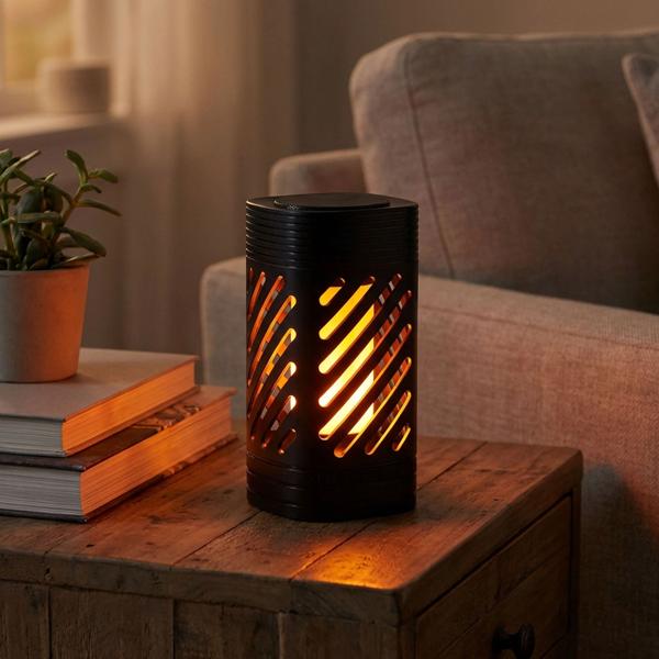 Altoparlante Bluetooth 5.4 atmosferico con effetto fiamma LED, sensazione di falò e musica wireless