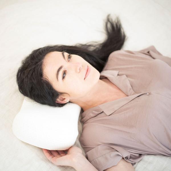 Sleeping neck pillow made of memory foam, with removable cover, OEKO-TEX Standard 100, Breathable, Ergonomic pillow shape
