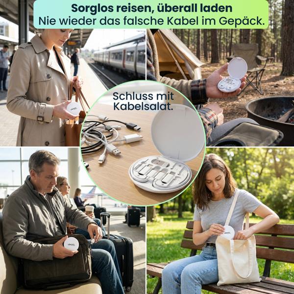 Multi-Ladekabel-Set: USB-Ladeadapter, universell & schnell – Ein praktisches Reise-Ladegerät für alle Smartphones & Tablets, Universal-Ladekit