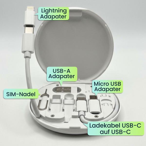 Multi-Ladekabel-Set: USB-Ladeadapter, universell & schnell – Ein praktisches Reise-Ladegerät für alle Smartphones & Tablets, Universal-Ladekit