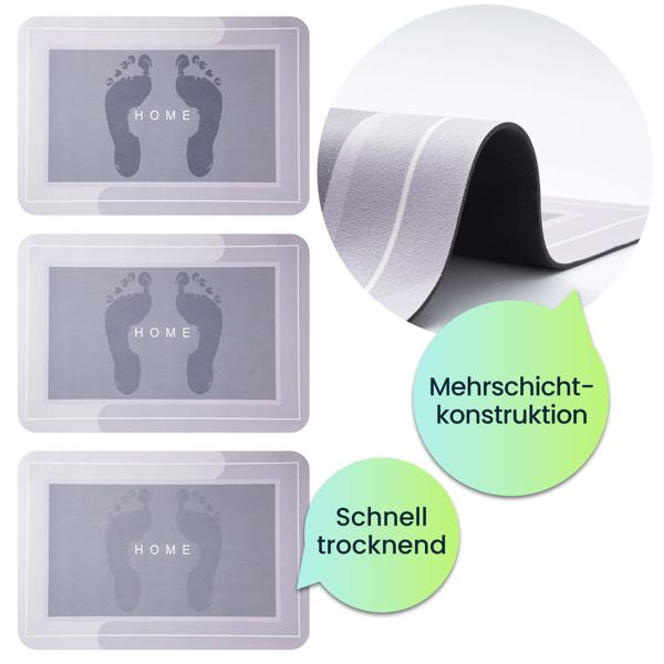 Anti-Rutsch Badezimmerteppich 60x40 cm: Sichere, weiche & saugfähige Badezimmermatte – Schluss mit rutschigen Fliesen im Bad & Dusche