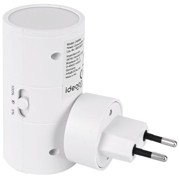 2er-Set Steckdosen Nachtlicht Weiss dimmbar: Intelligente Nachtlampe mit PIR & Dämmerungssensor für sichere Orientierung im Dunkeln