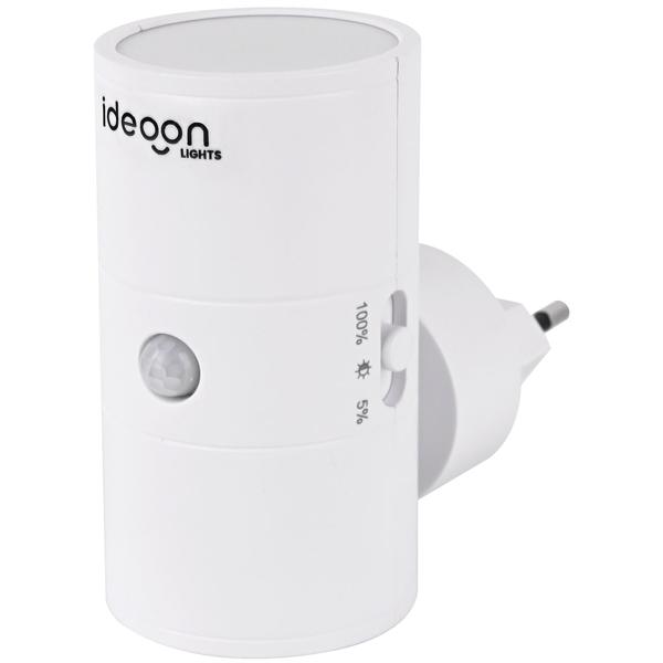 2er-Set Steckdosen Nachtlicht Weiss dimmbar: Intelligente Nachtlampe mit PIR & Dämmerungssensor für sichere Orientierung im Dunkeln