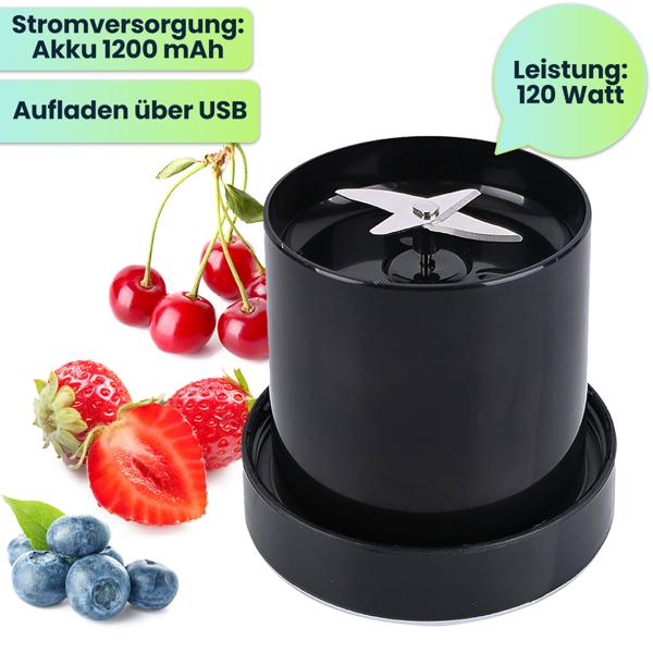 Mobiler Smoothie Maker 300ml, Akku: Elektrisch, trendig, kompakt & leistungsstark – Ihr portabler Vitamin-Kick Mixer für unterwegs & Fitness