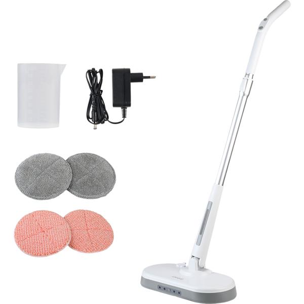 Cordless floor polisher with water tank: 30W power & 40 min runtime, telescopic handle - Perfect for large areas, tiles, laminate