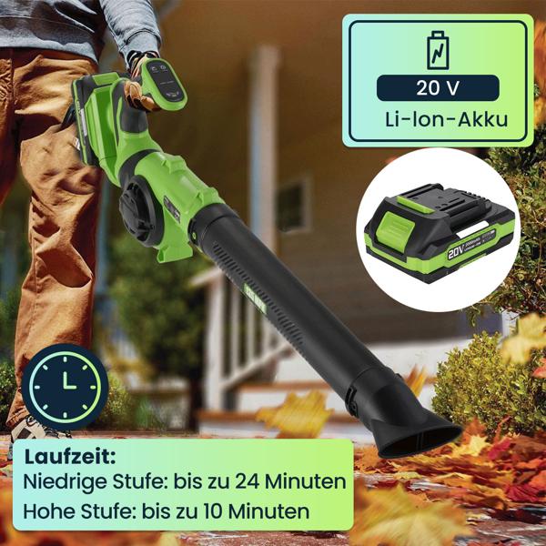 20V Akku-Laubbläser: Das Handheld 4 in 1 Kraftpaket für mühelose Gartenarbeit und schnelle Reinigung - Perfekt für Haus, Garten und Terrasse