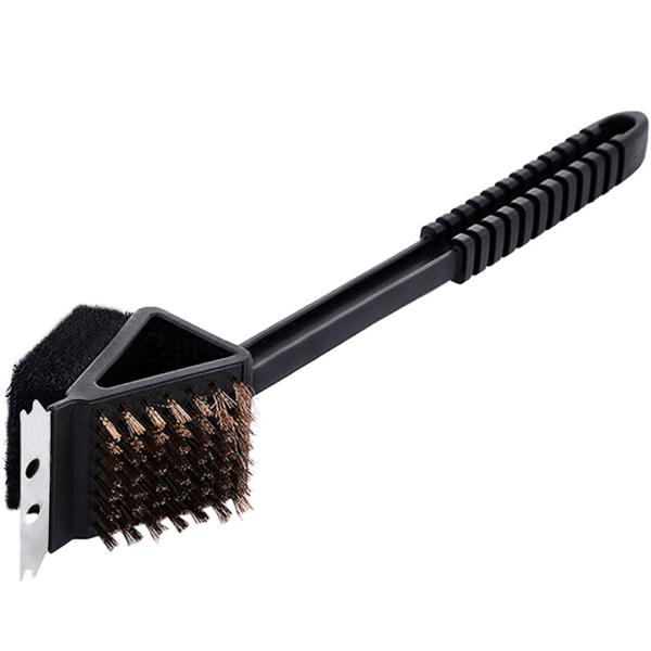 3in1 Grilbürste mit Schaber und Schwamm