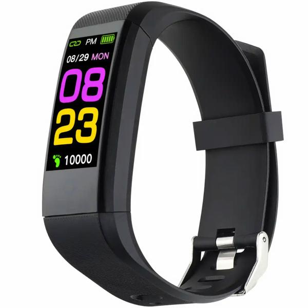 Elegant, slim fitness watch, color display (black) - heart rate, sleep, steps & Bluetooth - fitness tracker wristband for precise activity data