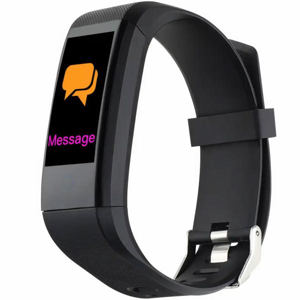 Elegant, slim fitness watch, color display (black) - heart rate, sleep, steps & Bluetooth - fitness tracker wristband for precise activity data