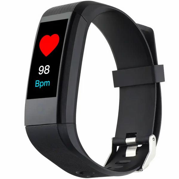 Elegant, slim fitness watch, color display (black) - heart rate, sleep, steps & Bluetooth - fitness tracker wristband for precise activity data