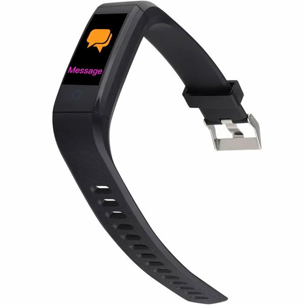 Elegant, slim fitness watch, color display (black) - heart rate, sleep, steps & Bluetooth - fitness tracker wristband for precise activity data