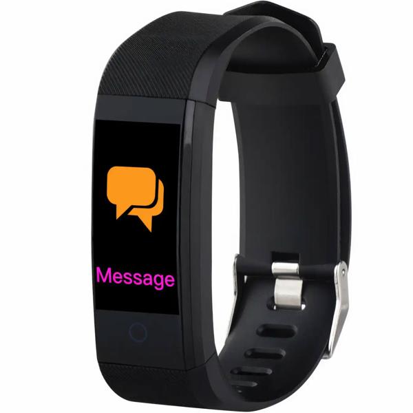 Elegant, slim fitness watch, color display (black) - heart rate, sleep, steps & Bluetooth - fitness tracker wristband for precise activity data
