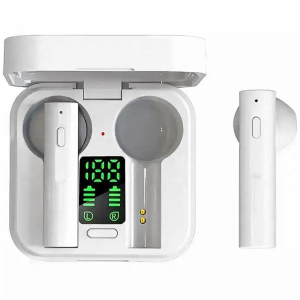 Wireless in-ear headphones with solar charging box, white: Bluetooth 5.0, touch control - A stylish companion for music & telephony without cable clutter