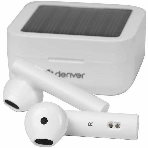 Wireless in-ear headphones with solar charging box, white: Bluetooth 5.0, touch control - A stylish companion for music & telephony without cable clutter