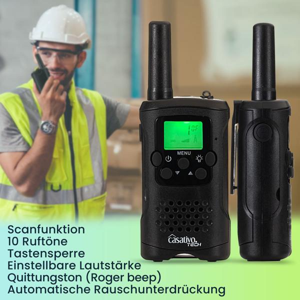 2er-Set PMR-Funkgerät mit VOX & Taschenlampe, 10km Reichweite