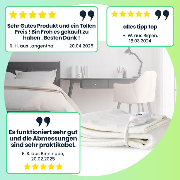 Wärmeunterbett, elektrische Heizdecke, beheizbare Bettdecke, 150 x 80 cm
