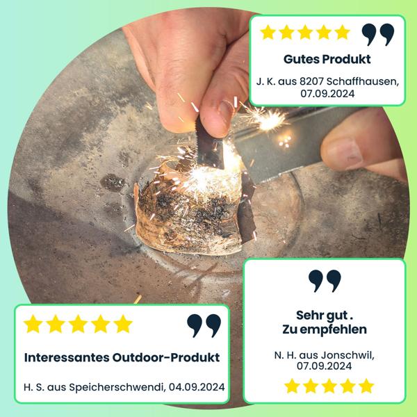 Magnesium Feueranzünder mit Schaber und integriertem Feuerstahl