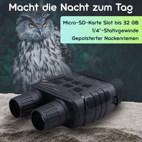 Binokulares Nachtsichtgerät mit 4k-Videokamera, bis 700m IR-Sichtweite