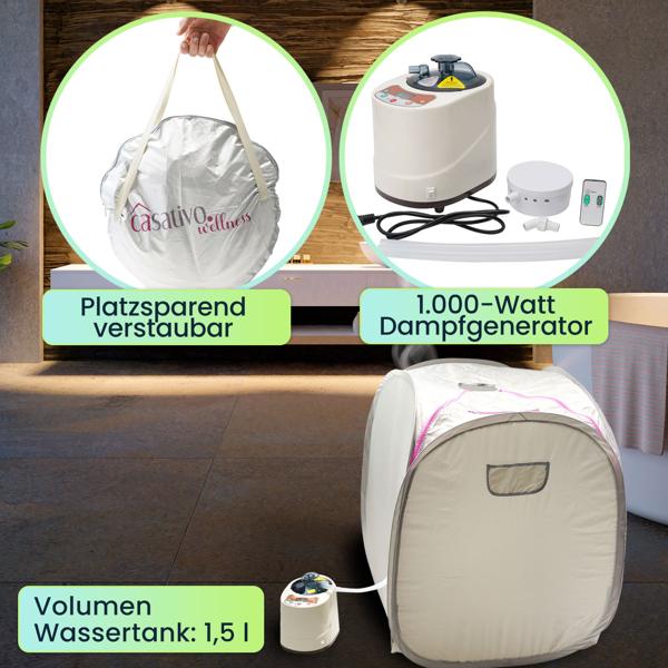 Mobile Heim-Sauna und Dampfbad, 1000 Watt