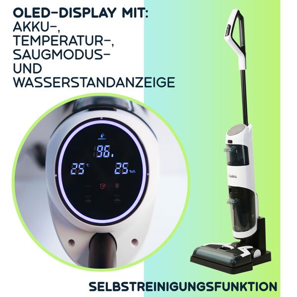 2-in-1 Boden-Wischsauger mit HEPA-Filter, 220 W, 550ml, Akkubetrieb