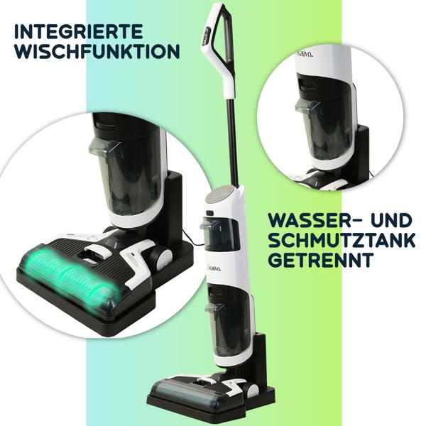 2-in-1 Boden-Wischsauger mit HEPA-Filter, 220 W, 550ml, Akkubetrieb