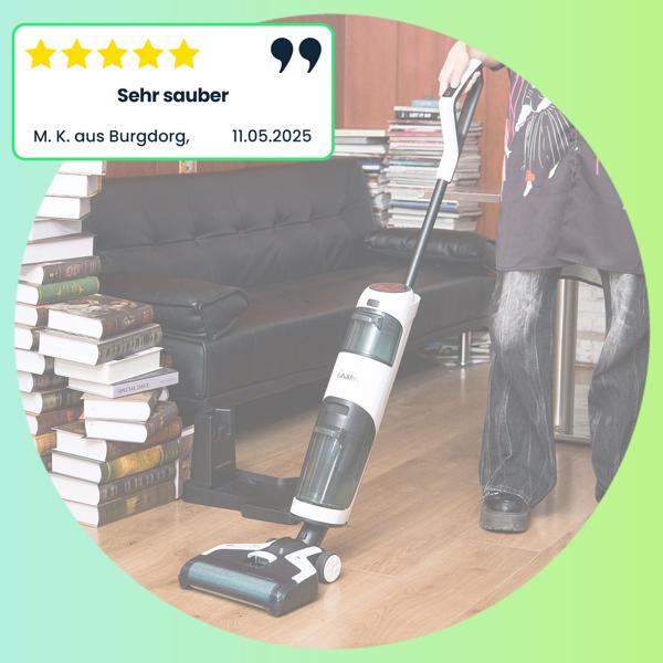 2-in-1 Boden-Wischsauger mit HEPA-Filter, 220 W, 550ml, Akkubetrieb